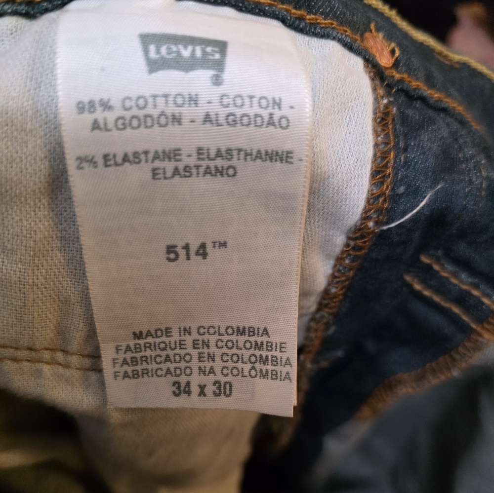 Levi's 514 Original Riveted Straight Cut Jeans 34x30 - Picture 7 of 7